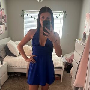 lucy in the sky satin royal blue